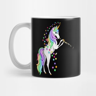 Beautiful Unicorn Playing Clarinet Musician T-Shirt Mug